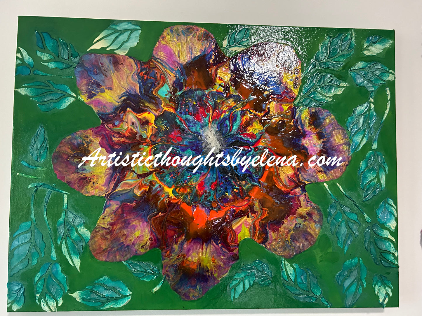 Multi Colored Texturized Double Bloom Outburst #21 (18X24in)