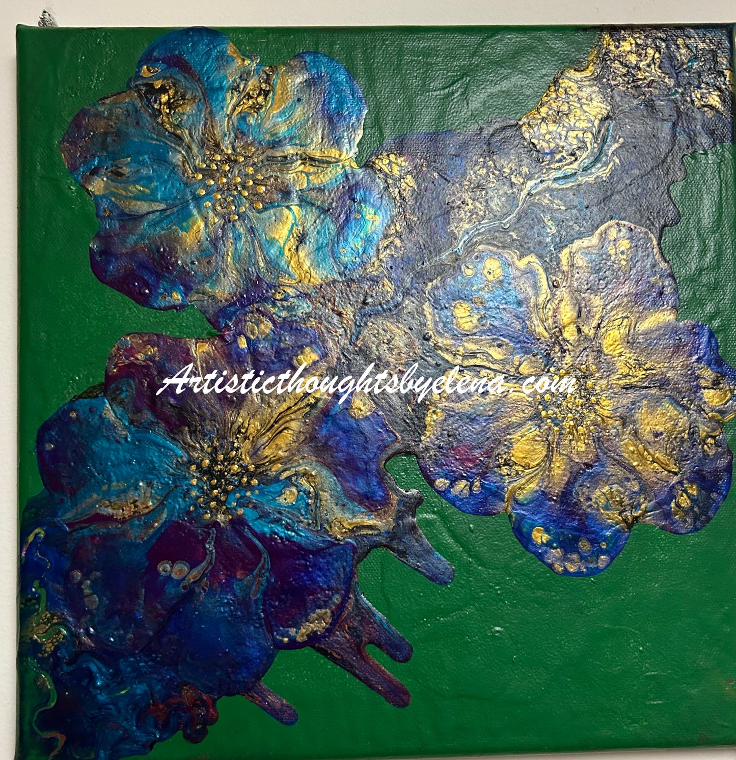 Refurbished Blue & Turquoise Canvas #67 (12X12in)