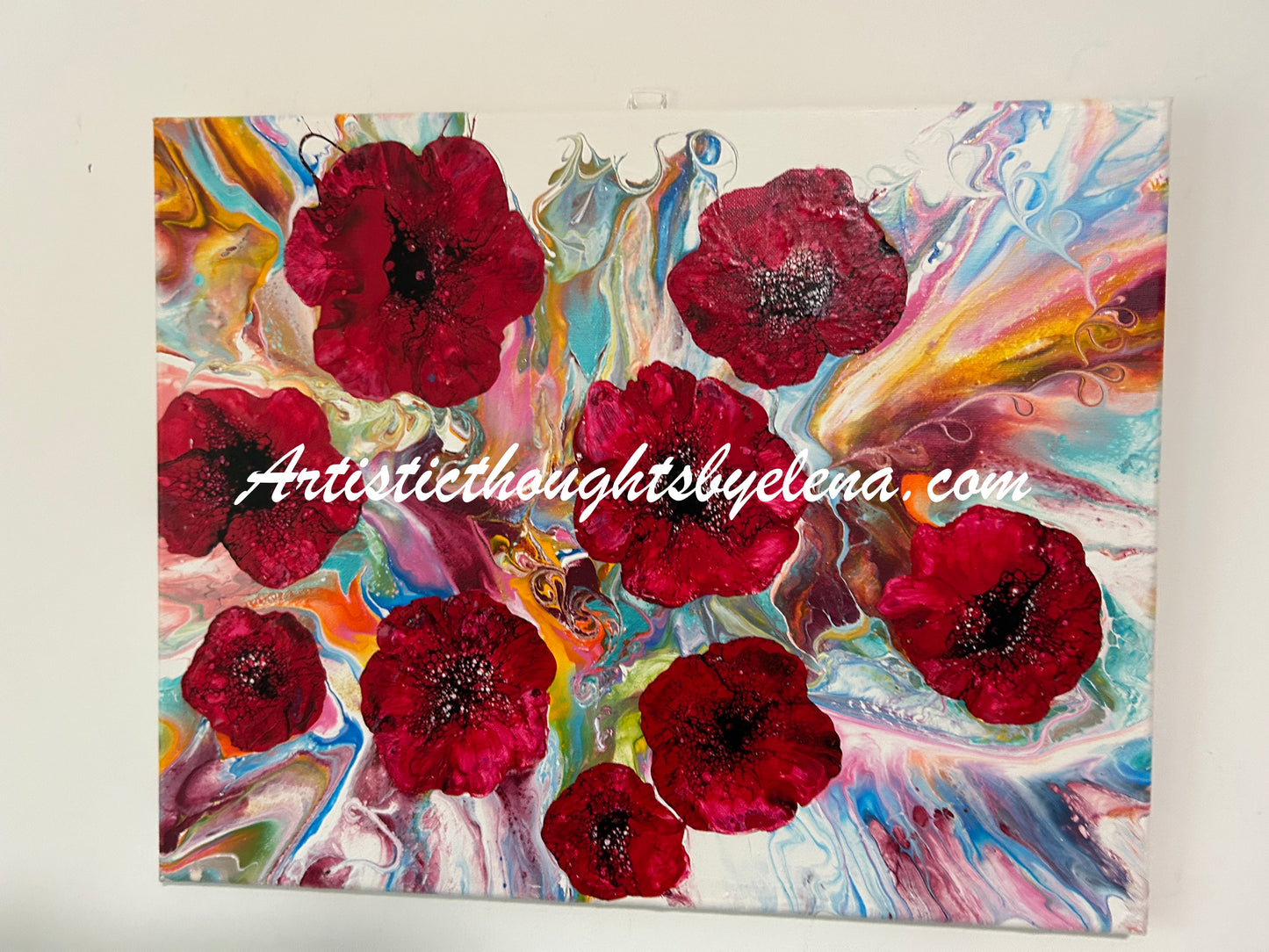 Red Flowers At The Circus ~ #22 (16X20)