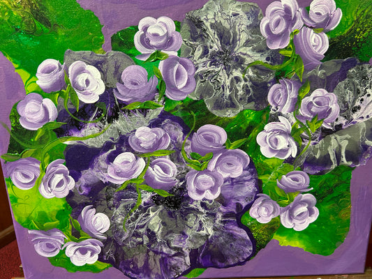 Roses Purple Pour #137 16X20