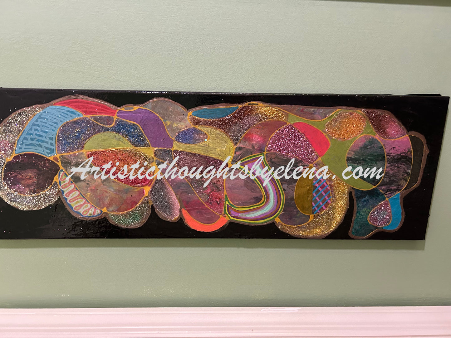 Doodle Textured Art #32 (30X10in)