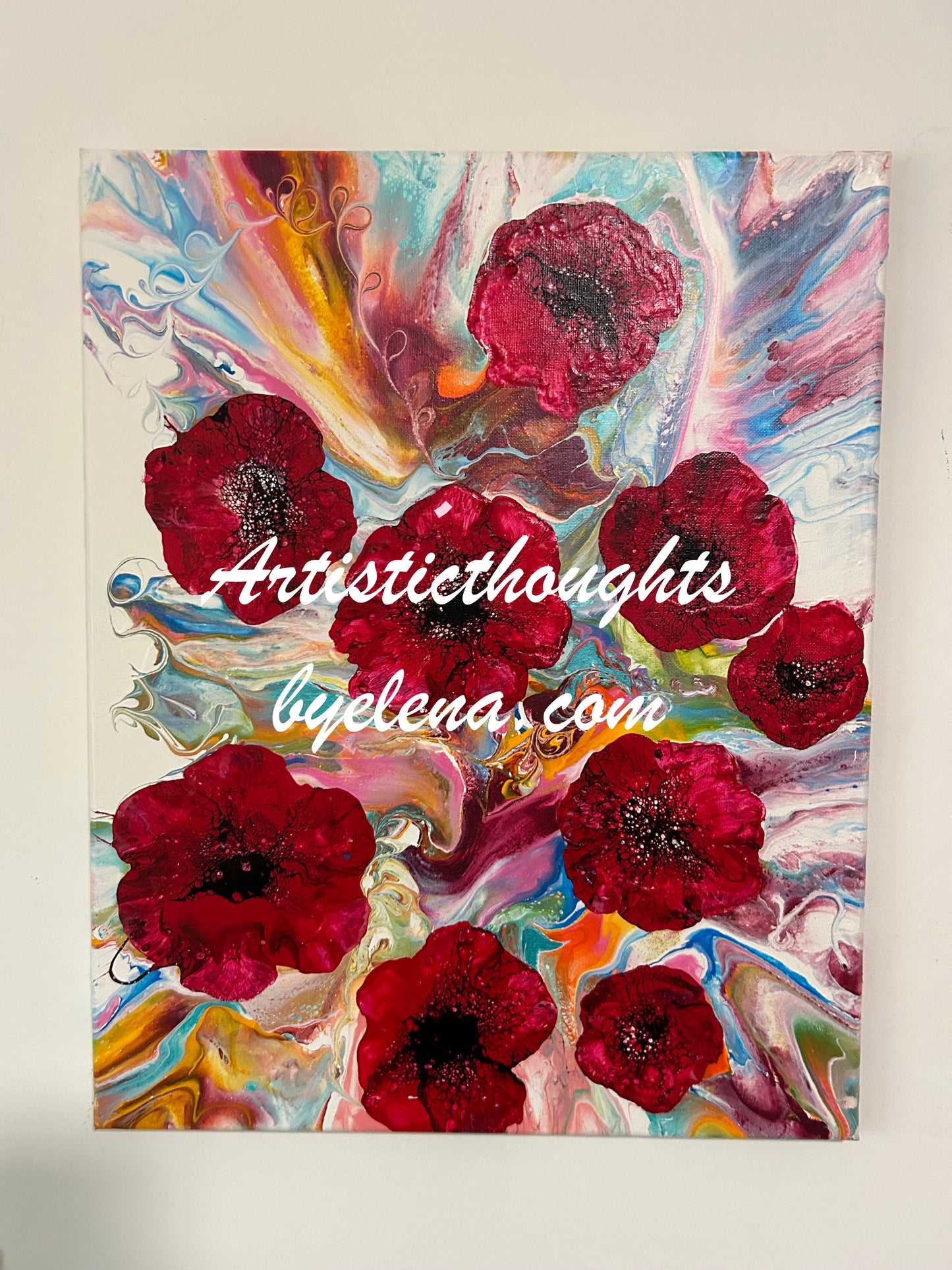 Red Flowers At The Circus ~ #22 (16X20)