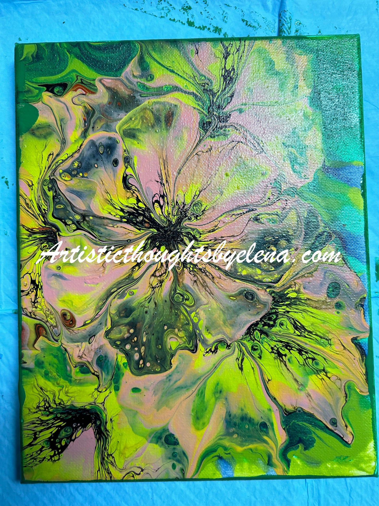 Abstract Peach and Yellow Blooms Set B #59 (8X10in)