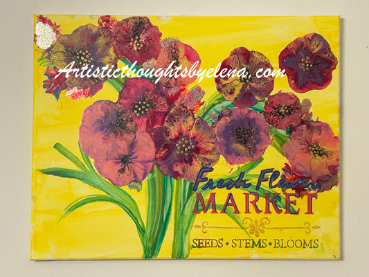 Fresh Flowers Market #77 (16X20in) Completed 9-4-2024