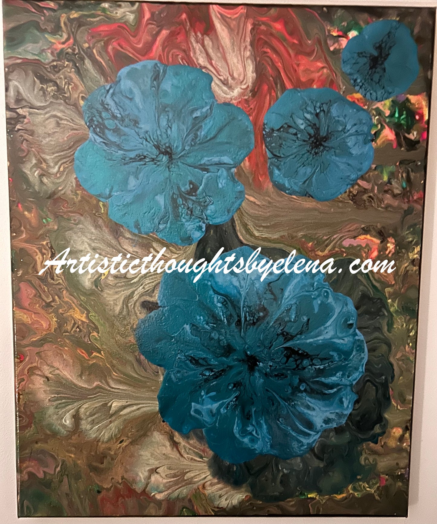 The Blue Turquoise Blooms #42 (16X20)