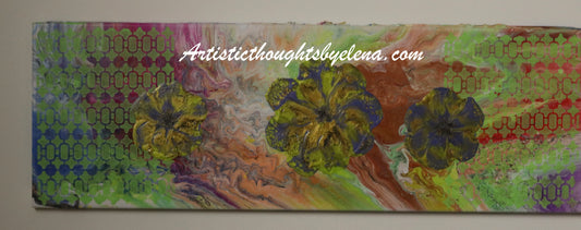 The Slender Textured Purple and Gold Blooms #52 (30X10)