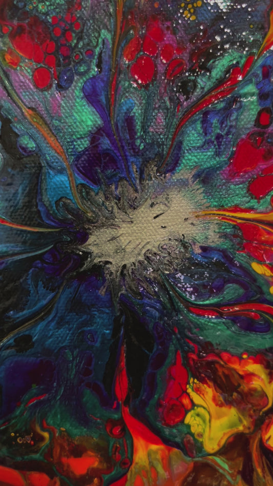 Multi Colored Texturized Double Bloom Outburst #21 (18X24in)